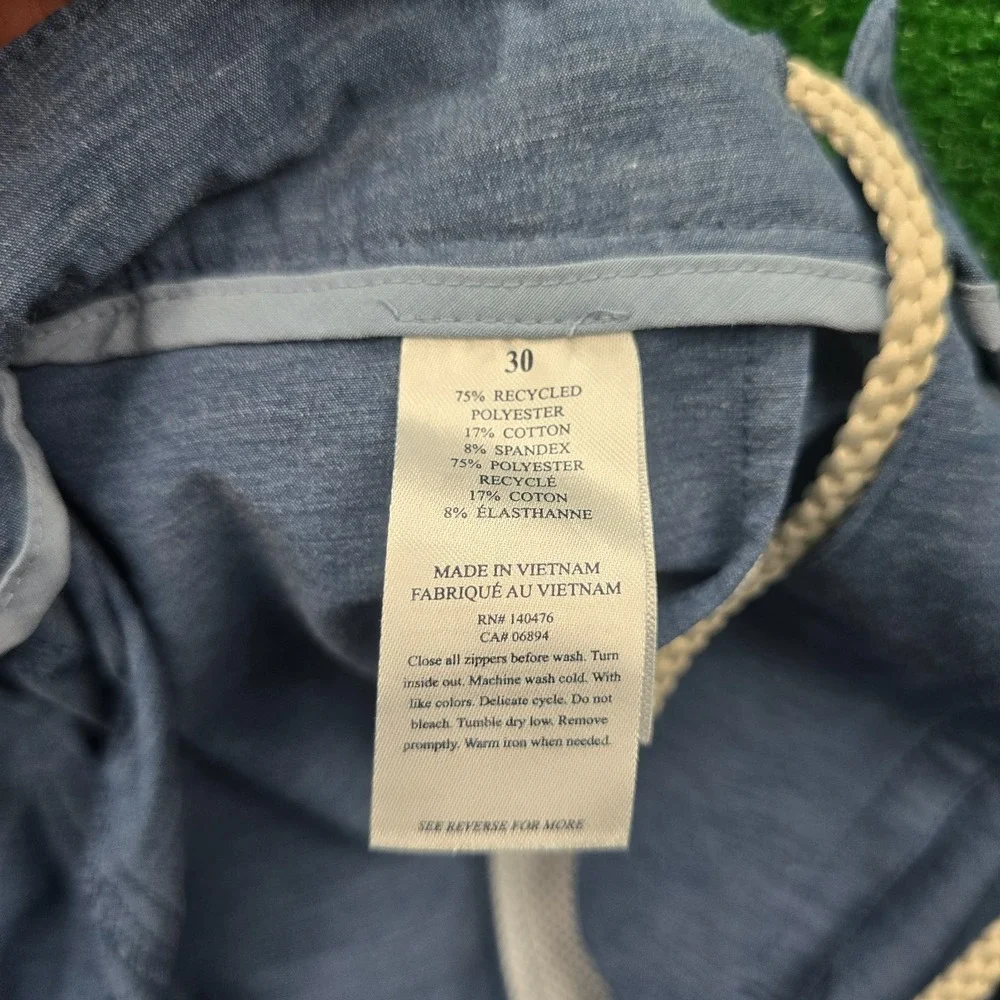 Faherty All Day Shorts Mens 30 Blue Drawstring Outdoors Summer Beach Casual Golf